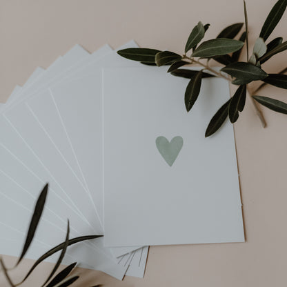 Eulenschnitt Postkarte "Heart Mint"