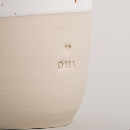 Eulenschnitt Becher "Oma"