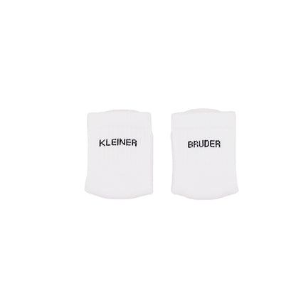 Eulenschnitt Baby Socken "Kleiner Bruder"