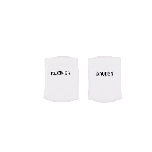 Eulenschnitt Baby Socken "Kleiner Bruder"