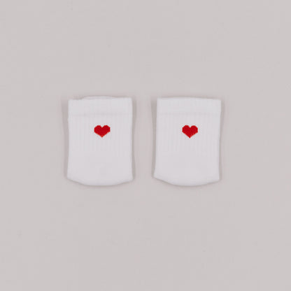 Eulenschnitt Baby Socken "Herz rot"