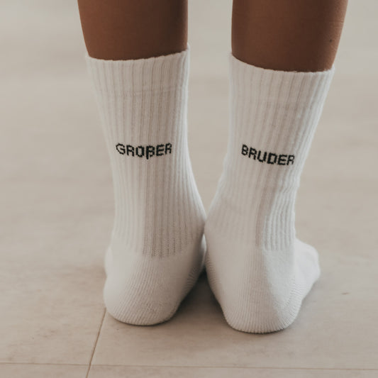 Eulenschnitt Socken Großer Bruder