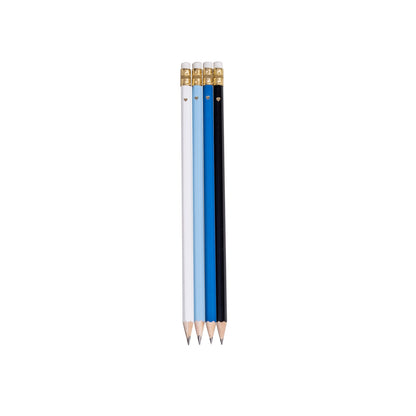 Eulenschnitt Bleistift 4-er Set Blau