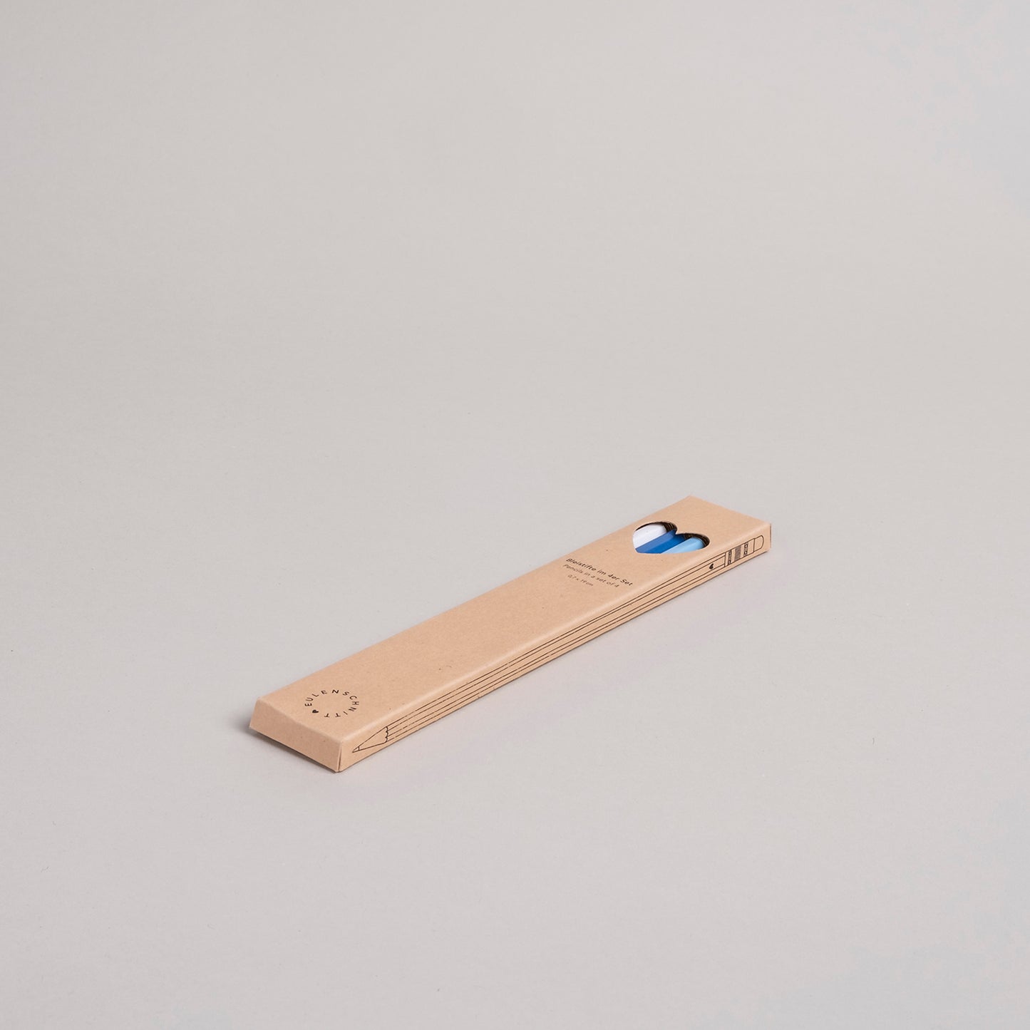 Eulenschnitt Bleistift 4-er Set Blau
