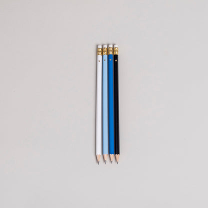 Eulenschnitt Bleistift 4-er Set Blau