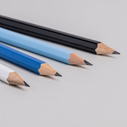 Eulenschnitt Bleistift 4-er Set Blau