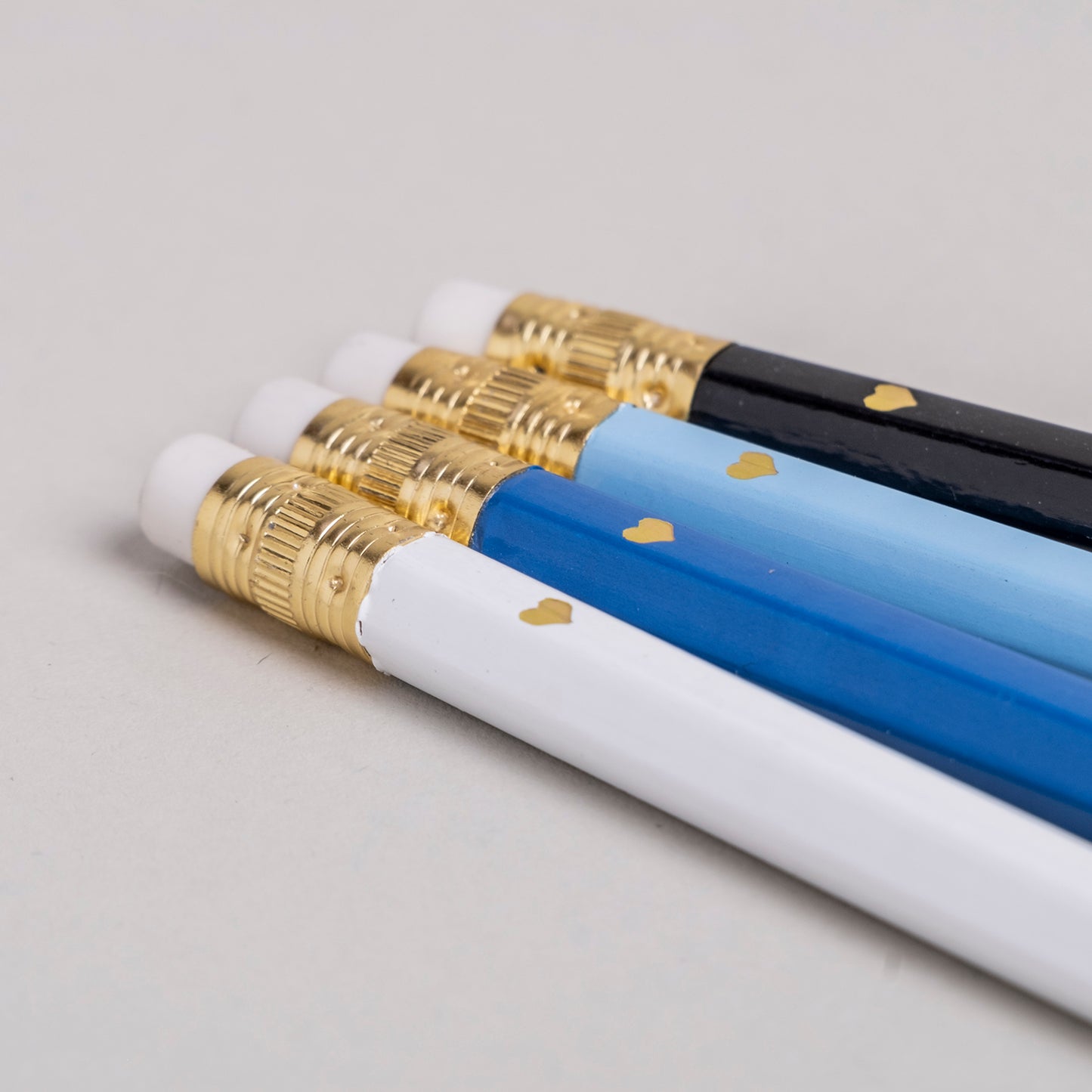 Eulenschnitt Bleistift 4-er Set Blau