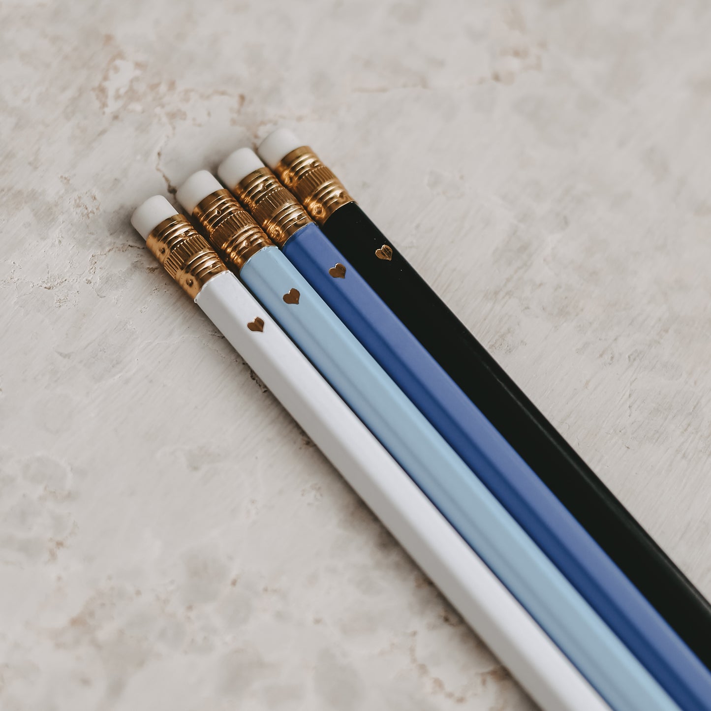 Eulenschnitt Bleistift 4-er Set Blau