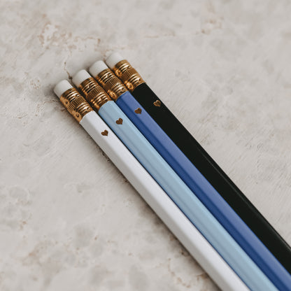 Eulenschnitt Bleistift 4-er Set Blau