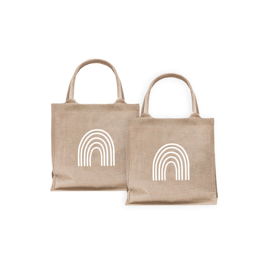 Eulenschnitt Mini Jute Shopper "Regenbogen" 2-er Set