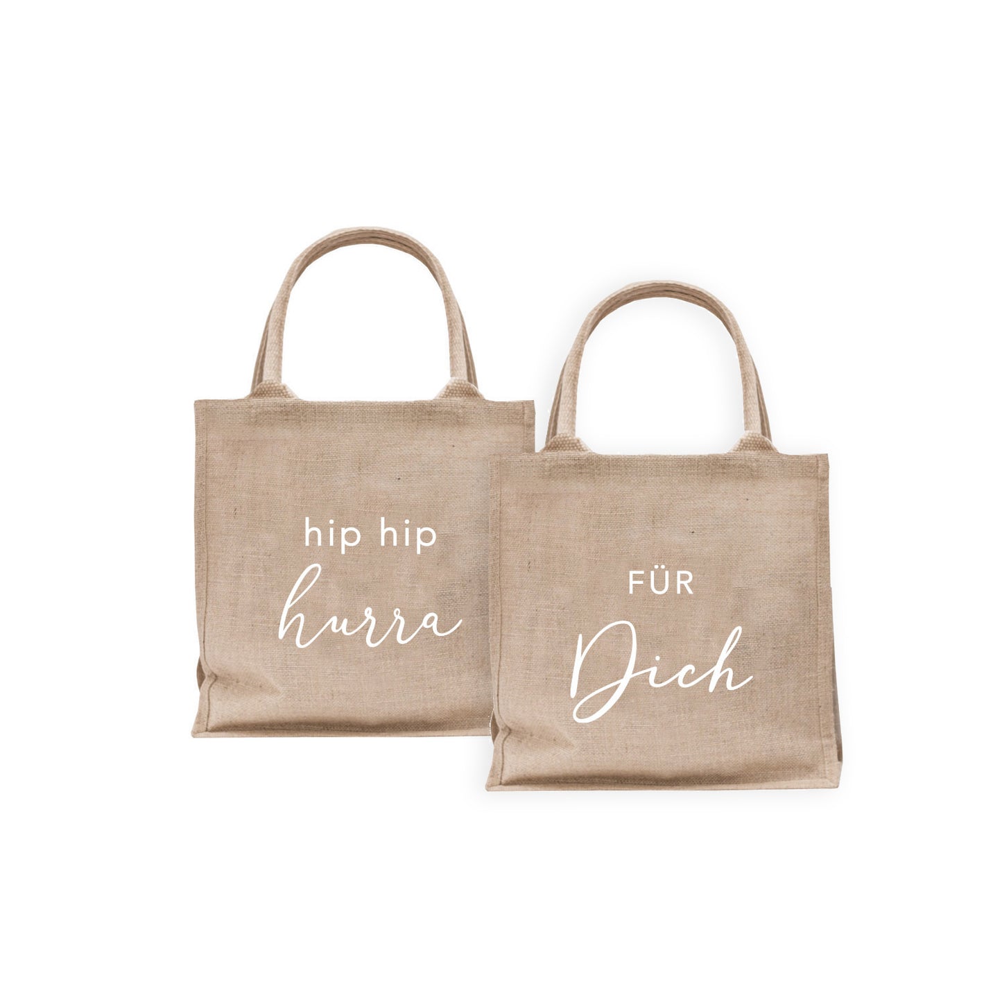Eulenschnitt Mini Jute Shopper "Für Dich" 2-er Set