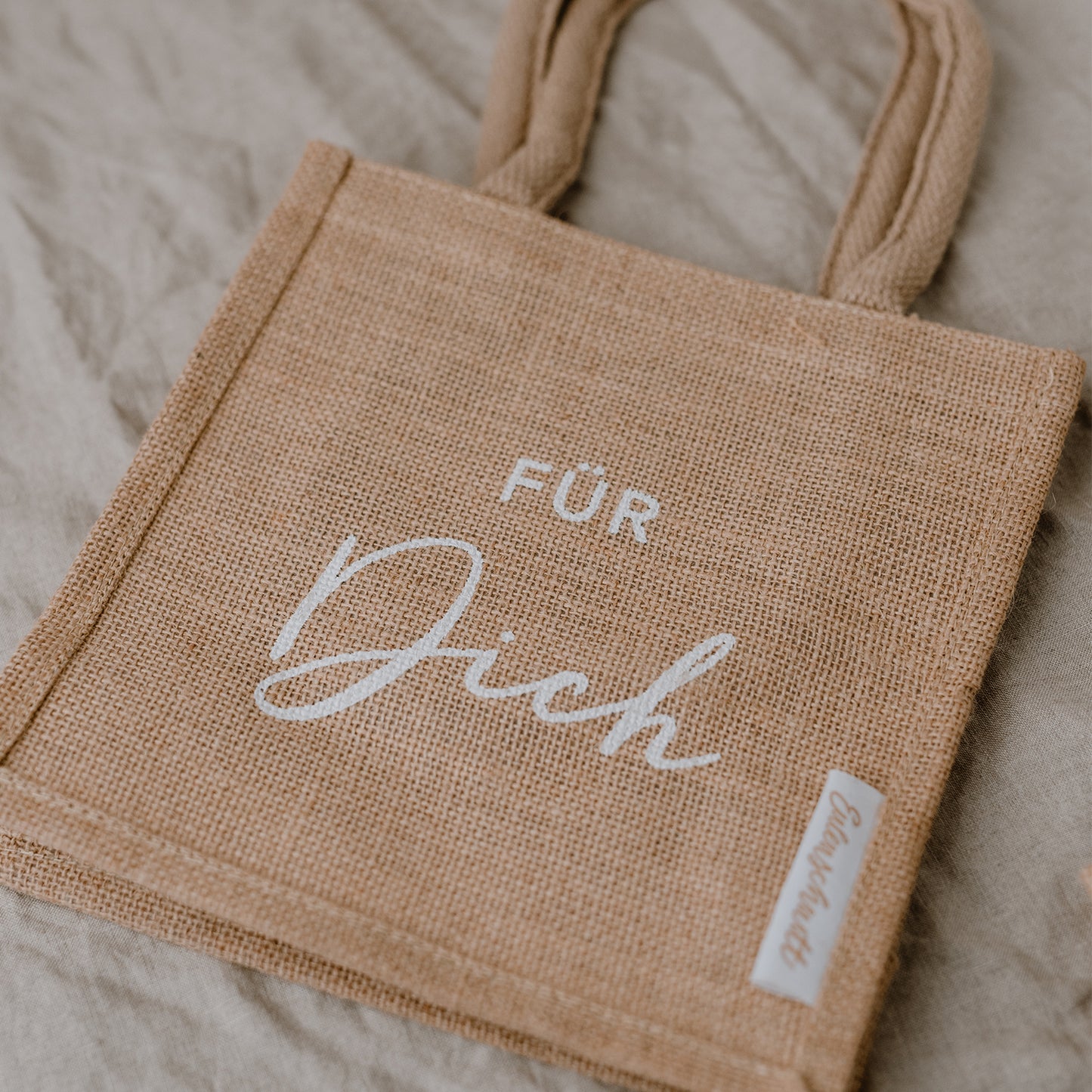 Eulenschnitt Mini Jute Shopper "Für Dich" 2-er Set