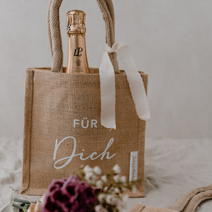 Eulenschnitt Mini Jute Shopper "Für Dich" 2-er Set