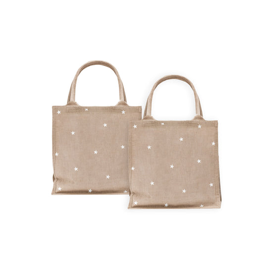 Eulenschnitt Jute Shopper "Sterne" 2-er Set