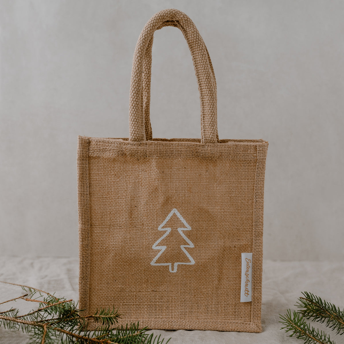Eulenschnitt Jute Shopper "Sterne & Tanne" 2-er Set